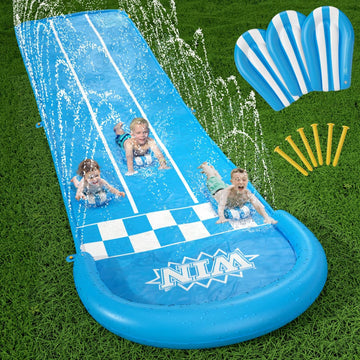 Jasonwell Slip and Slide Lawn Toy - Lawn Water Slides Summer Slip Waterslide for Kids Adults 20ft Extra Long with Sprinkler N 3 Bodyboards Backyard Games Outdoor Splash Water Toys Outside Play Park - Jasonwell
